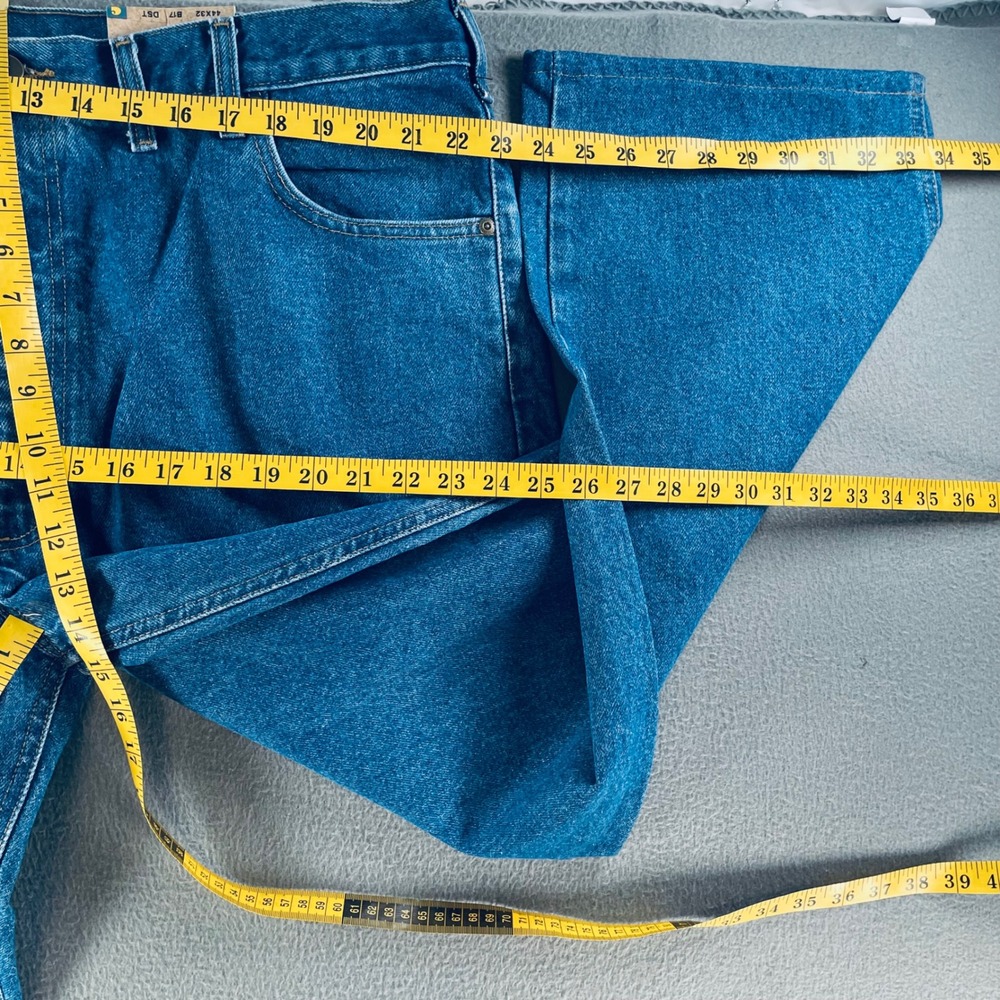 Carhartt Men Jeans 100% Cotton 44x32 Relaxed Tapered B17-DST Workwear Blue - Picture 10 of 12